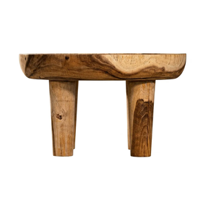 Modern Organic Solid Suar <b>Wood</b> <b>Round</b> <b>Coffee</b> <b>Table</b> Tray Top Chunky Legs Rustic Design Handmade Premium Home Furniture - Product Image 1