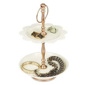 Support à gâteau en métal doré de luxe moderne, plateau de présentation de desserts, design européen, support de service décoratif pour mariage et fêtes à bas prix - Product Image 4