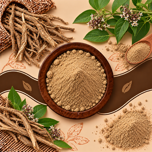 Poudre de racine d'Anantmul naturelle, ingrédient végétal pour les formules de produits cosmétiques et de soins personnels à base de plantes et pour le bien-être naturel - Product Image 1