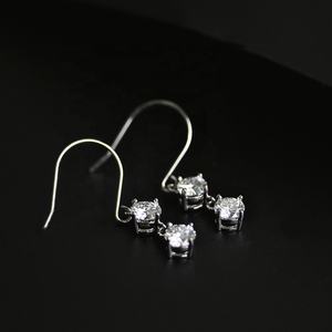 Lab Grown-pendientes de plata de ley 925 con <span class=keywords><strong>2</strong></span> piedras colgantes, joyería con diamantes de moissanita azul, para mujeres - Product Image 3