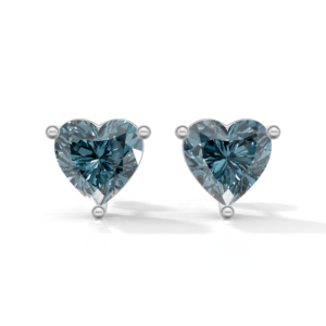 Heerani Jewels London <b>Blue</b> <b>Topaz</b> 925 Sterling Silver Heart Shape IGI Certified Trendy Stud Vermeil Unisex All Religion <b>Earrings</b> - Product Image 1