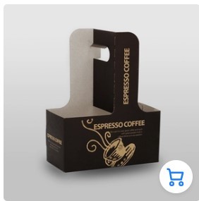 Boîte porte-gobelets autoportante marron avec marquage doré pour espresso - Product Image 3