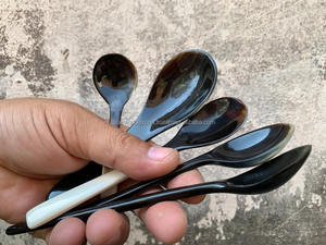 ชุดช้อนผสมเครื่องดื่มค็อกเทลรูปเขาควายช้อนผสมเครื่องดื่มค็อกเทลชุดเครื่องมือสำหรับบ้านบาร์สีดำธรรมชาติ fcrom falak - Product Image 5