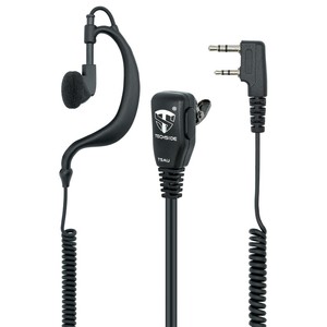 Security Guard Earpiece with PTT <b>Mic</b>, Kenwood 2-Pin G-Shape Headset, Coiled <b>Cable</b> for Baofeng UV-5R Radios - Product Image 1