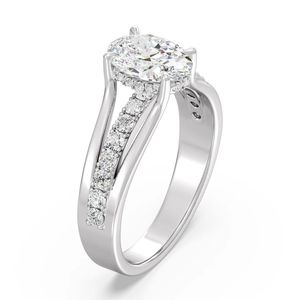 Bague de fiançailles ovale Halo - Product Image 4