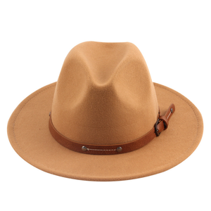 Sombrero Panamá clásico de ala ancha para mujer con hebilla de cinturón, sombrero Fedora de calidad premium, fabricante en Pakistán - Product Image 4