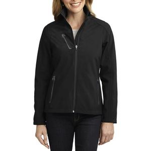 Chaqueta Softshell Azul para Mujer, Cortavientos, con Cierre de Cremallera, Cuello Alto, Informal, para Otoño, Personalizable - Product Image 4