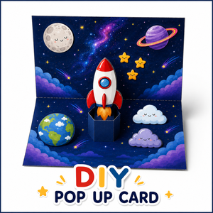 ชุดทำการ์ดป๊อปอัพ 3 มิติ DIY เพื่อการศึกษา การ์ดอวยพรทำมือพร้อมการพิมพ์ออฟเซตสำหรับเด็กเพื่อการเรียนรู้ - Product Image 1