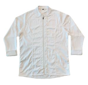 Abrigo de chef con cuello alto y cierre de cremallera resistente a las manchas y fácil de limpiar precio al por mayor uniforme de cocina profesional - Product Image 1