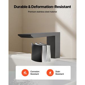 Rubinetto per vasca romano a 3 fori con soffione a cascata e 1 maniglia per bagni di ville - Product Image 4
