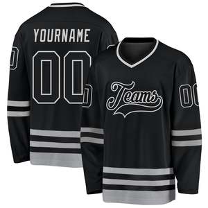 เสื้อฮอกกี้น้ำแข็งแบบแห้งเร็ว 100% โพลีเอสเตอร์ ราคาขายดีที่สุด สินค้ามาใหม่ ผลิตตามสั่งสำหรับผู้ใหญ่-บริการ OEM/ODM ระบายอากาศได้ดี - Product Image 1