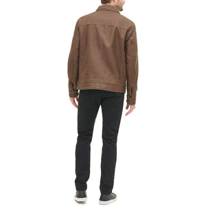 Custom Men Genuine Cow Skin Slim Fit Biker Winter High Street Fashion Stand Collar Front Jacket Wholesale Factory Direct Private - Product Image 2