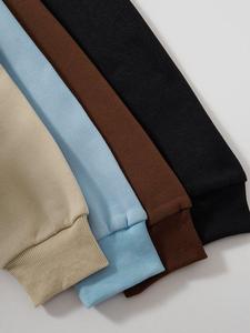 Nuevo Suéter de Forro Polar para Hombre, Otoño-Invierno, 100% Algodón, Transpirable, Ecológico, Cintura Elástica, Manga Larga, Diseño Deportivo, 220g - Product Image 2