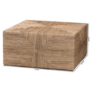 Table basse en herbe de mer naturelle DreamCraft, tissée à la main, meubles de salon du Vietnam - Product Image 2