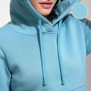 เสื้อฮู้ดดี้ผู้หญิงไซส์ใหญ่ สีพื้น สไตล์ลำลอง ทรงโอเวอร์ไซส์ ระบายอากาศได้ดี มีซับใน คอฮู้ด พิมพ์ลายโลโก้ด้านหน้า ผ้าฝ้าย 100% รับสั่งทำ - Product Image 5