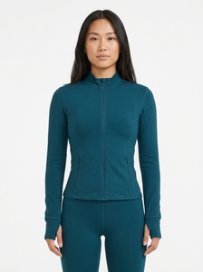 New Arrival <b>Women's</b> Athletic Gym Fitness Workout Jacket Long Sleeve Quick Dry Zip-Up <b>Onesie</b> Print Spring Polyester/Nylon - Product Image 3