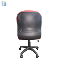 Chaise de bureau ergonomique moderne à dossier mi-haut sans accoudoirs en tissu, avec structure en acier, mousse PU, hauteur réglable et base pivotante.