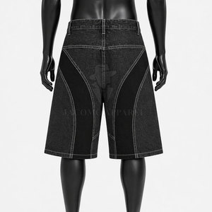 Summer Casual Cotton Men <b>Jeans</b> Jorts With <b>Button</b> Closure With Pocket Design For Street Holiday Daily And Weekend Wear - Product Image 2