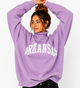 Wholesale Custom Heavyweight Unisex Mock Neck Sweatshirt Custom Embroidery Logo 100%Cotton Fleeced Oversized Winter Wear - Product Image 4