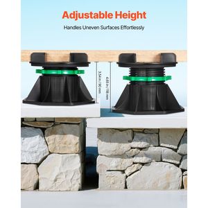 8 Pezzi Blocchi per Pavimentazione da Esterno, Capacità di Carico 997,90 kg (2200 libbre), Supporti in Plastica per Sollevamento Piastrelle 3,54-4,65 Pollici / 90-118 mm - Product Image 3