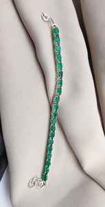 Pulsera de tenis de ónix verde de plata de ley 925, joyería de piedras preciosas para mujer, venta al por mayor OEM - Product Image 3