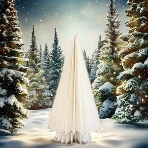 Noël nid d'abeille arbre décoration Art papier Figurine et jouet 8 "fabriqué à la main élégant ornement de vacances - Product Image 6