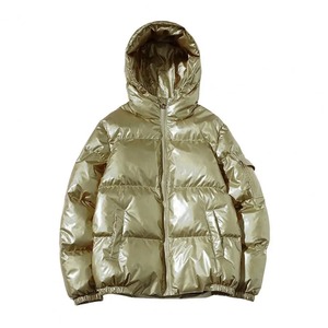 Winter Parkas <b>Men</b> Cotton Coat Hooded <b>Long</b> Sleeve High Gloss Surface Quilted <b>Jacket</b> with Pockets Loose Fit Thickened Warm Short - Product Image 5