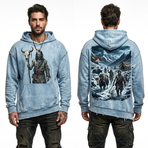 Sweat à capuche streetwear jaune pour homme, motif squelette flamboyant, effet délavé, style vintage, coupe oversize - Product Image 3