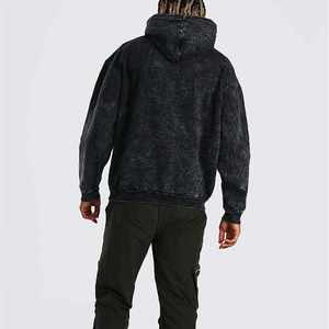 Sudadera con Capucha Oversize para Hombre, Lavado Ácido, Color Liso, Forro Polar de Algodón, Estilo Casual, Corte Regular, Estilo Otoñal - Product Image 2