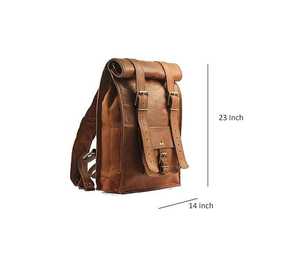 High End Genuine Leather Roll Top <b>Backpack</b> Soft Cow Leather <b>Laptop</b> Rucksack Custom Fashion Outdoor Daypack LRTB-0109 - Product Image 4