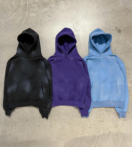 ชุดวอร์มผ้าฝ้ายสีดำแบบ unisex มีฮู้ด แขนยาว สีพื้น เสื้อและกางเกงลำลอง ชุดเซ็ตสำหรับใส่ในฤดูใบไม้ร่วง - Product Image 3