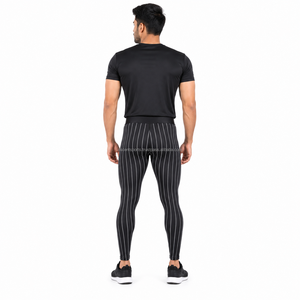 Leggings de compression pour hommes, taille haute, pour la gym, la course, l'entraînement, le fitness, sous-vêtement technique, fournisseur OEM ODM en gros - Product Image 2