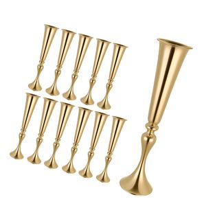 Set di 12 Vasi Alti Eleganti per Fiori da Matrimonio, Facile Installazione, Finitura Elettroplaccata, Centrotavola per Banchetti, Vasi a Tromba - Product Image 1