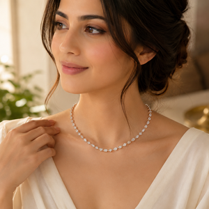 Mixed Diamond Choker <b>Necklace</b> for Women 10K Rose Gold Plated Wedding Jewelry Elegant Moissanite Anniversary Gift - Product Image 6