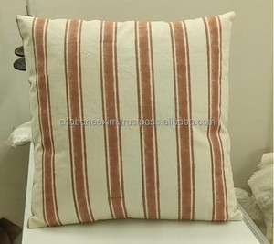 Cojín Artesanal Bohemio 20x20, Funda de Almohada con Estampado de Bloque de Algodón Indio de Gran Tamaño, Lavable Vintage Sólido para Sofás, Hoteles Boutique - Product Image 1