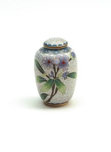 Jarrón de cobre cloisonné con tapa, diseño floral de loto azul, urna de mesa para cremación de adultos, para cenizas humanas, conmemorativa. - Product Image 4