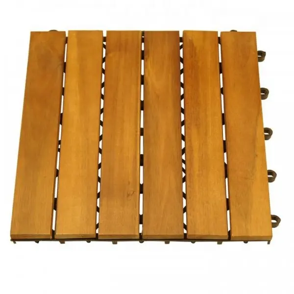 Wooden Decking Tiles, Vertical Pattern 30 X 30 Cm Wood Garden Balcony Roof Garden Square Flooring (Color : B)