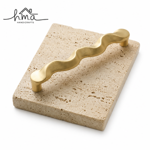Modern Brushed Brass Rectangular Cabinet Handle with Textured Grip Surface and <b>Square</b> <b>Edge</b> Design Drawer Pull - Product Image 6