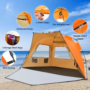 Abri solaire portable UPF 50+ pour 3/4 personnes, tente de plage facile à déplier - Product Image 5