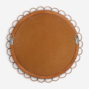 Espejo de pared redondo de ratán tejido a mano con borde decorativo en forma de lazo, decoración boho para el hogar, para hoteles, cafeterías, proveedor mayorista sostenible. - Product Image 3