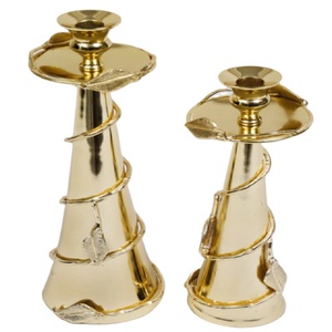 Dernier modèle Bougeoir de table de luxe Designer Fleur Feuille Centre de Table Bougeoirs en métal créatifs pour les fournisseurs en gros - Product Image 1