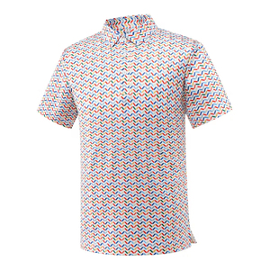 เสื้อโปโลผู้ชายคุณภาพสูง แขนสั้น ผ้าฝ้าย 100% ดีไซน์คัลเลอร์บล็อก สวมใส่สบายๆ - Product Image 1