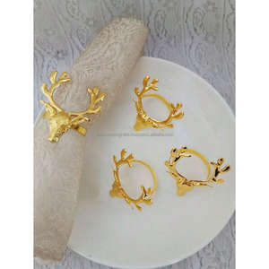 Rond de serviette de Noël en or renne réutilisable porte-serviettes et mouchoirs en métal artisanat décoratif - Product Image 6