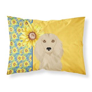 Taie d'oreiller Teckel standard d'été Tournesols Taie d'oreiller Crème à cheveux longs Léger Super doux et facile d'entretien Housse de coussin décorative - Product Image 1