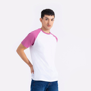 T-shirt à manches courtes pour homme, violet, 100% coton, col rond, coupe classique, décontracté, couleur unie, jersey tricoté, design uni - Product Image 1