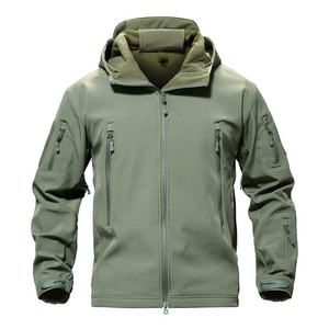 Autumn Winter Men's Soft Shell Jacket Wholesale Custom Logo Stand Collar Windproof <b>Waterproof</b> Casual Solid Zipper <b>Warm</b> Jacket - Product Image 2