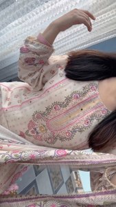 Ready Made Women's 3-Piece Muslin Salwar Kameez Set Anarkali <b>Kurta</b> Pant Long <b>Dress</b> Traditional Diwali Vibrant Floral Prints - Product Image 6