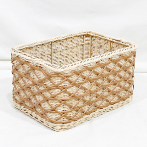 Trending Rattan <b>Storage</b> <b>Baskets</b> Rectangle With Handles Nordic Style Beige White For Sundries <b>Storage</b> - Product Image 6