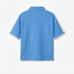เสื้อเชิ้ตแขนสั้นผู้ชายแบบสปอร์ต ผ้าถักเนื้อแน่น ระบายอากาศได้ดี 170 GSM ผสมสแปนเด็กซ์ 10% โพลีเอสเตอร์ 90%  รับสกรีนโลโก้ตามแบบ OEM ODM - Product Image 2