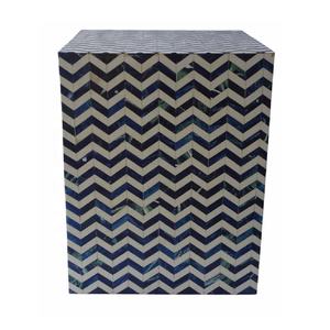 Taburete de hueso con patrón de Zig Zag de alta calidad, mesa auxiliar para sala de estar, mesa final, incrustaciones de hueso, pasillo, decoración del hogar, taburete con incrustaciones de hueso - Product Image 2